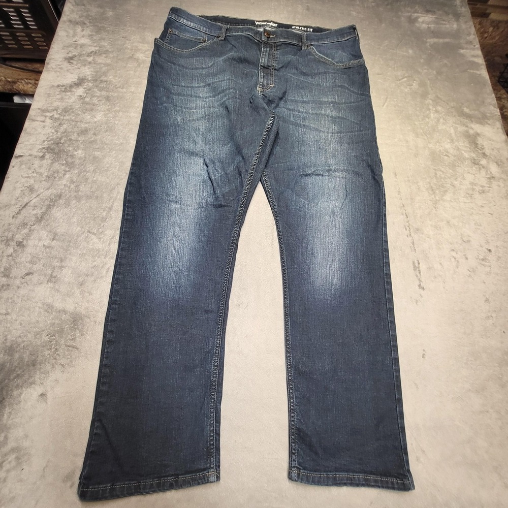 Wrangler Jeans Mens 40x30 Blue Athletic Fit Straight Medium Wash Stretch